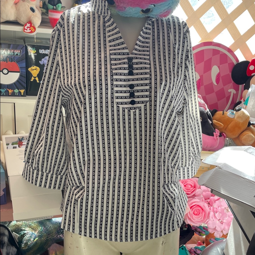 Striped Black and White Women's Top